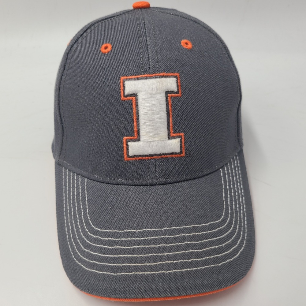 Illinois Fighting Illini Hat Adjustable Twins Enterprise Gray Orange NCAA Men